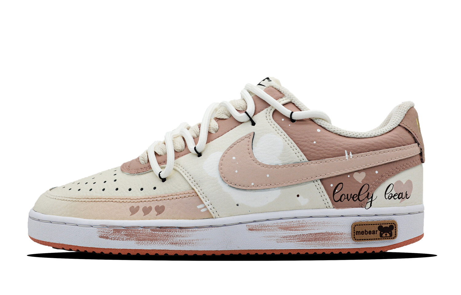 

Кроссовки Nike Court Vision 1 Skateboarding Shoes Women's Low-top White/pink/beige, розовый