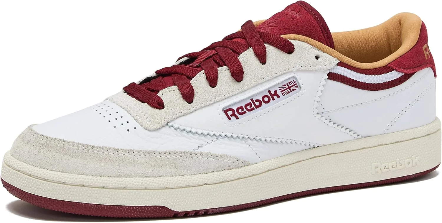 Мужские кроссовки Reebok Club C 85 Amazon Renewed, белый/красный