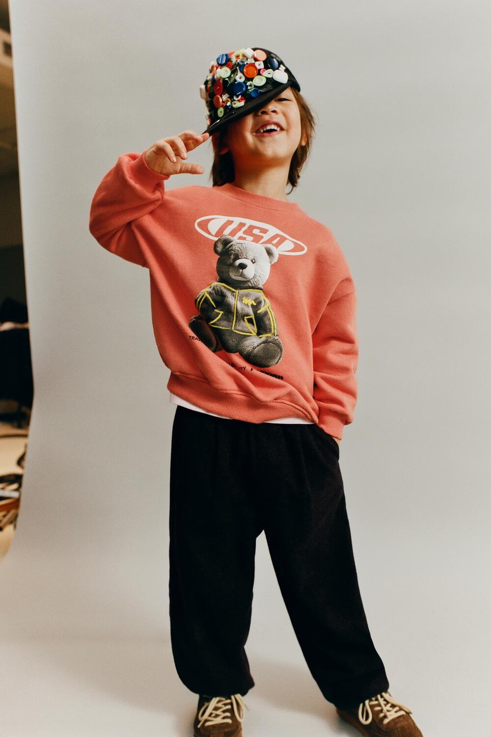 

Толстовка с медведем ZARA, оранжевый