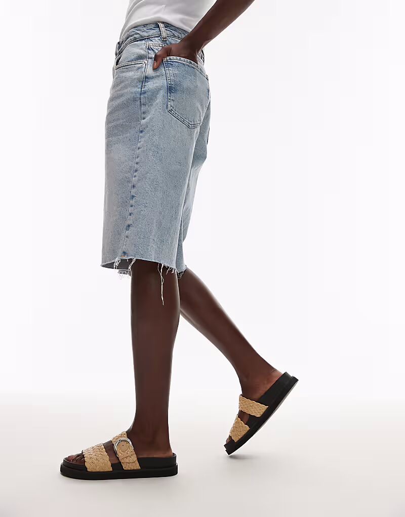 Сандалии Topshop Kady плетеные на плоской подошве с пряжкой натурального цвета — фото 3