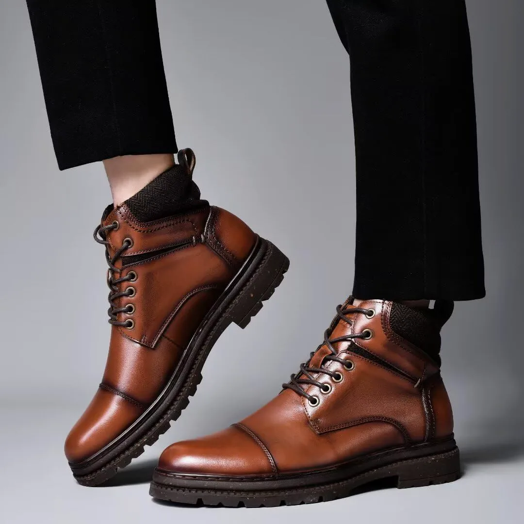 Мужские ботинки Arkbird Chukka из натуральной кожи, классические повседневные ботинки оксфордского стиля, коричневый — фото 4