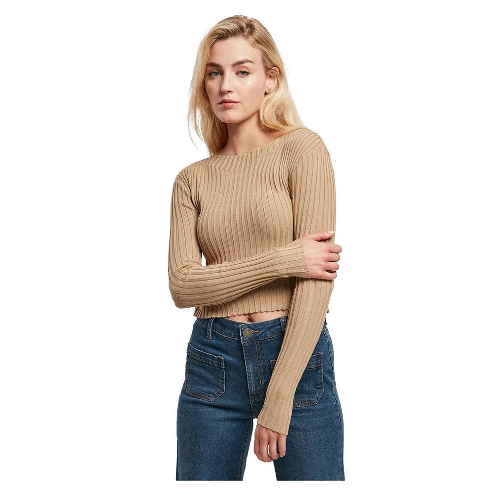 

Свитер Urban Classics Short Rib Knit Twisted Back, бежевый