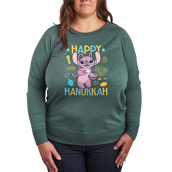 

Plus size футболка с длинным рукавом Lilo & Stitch Happy Hanukkah Angel Disney, Heather Juniper