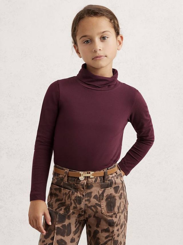 

Детский свитер Carey Cotton с высоким воротником и длинными рукавами Reiss, Burgundy