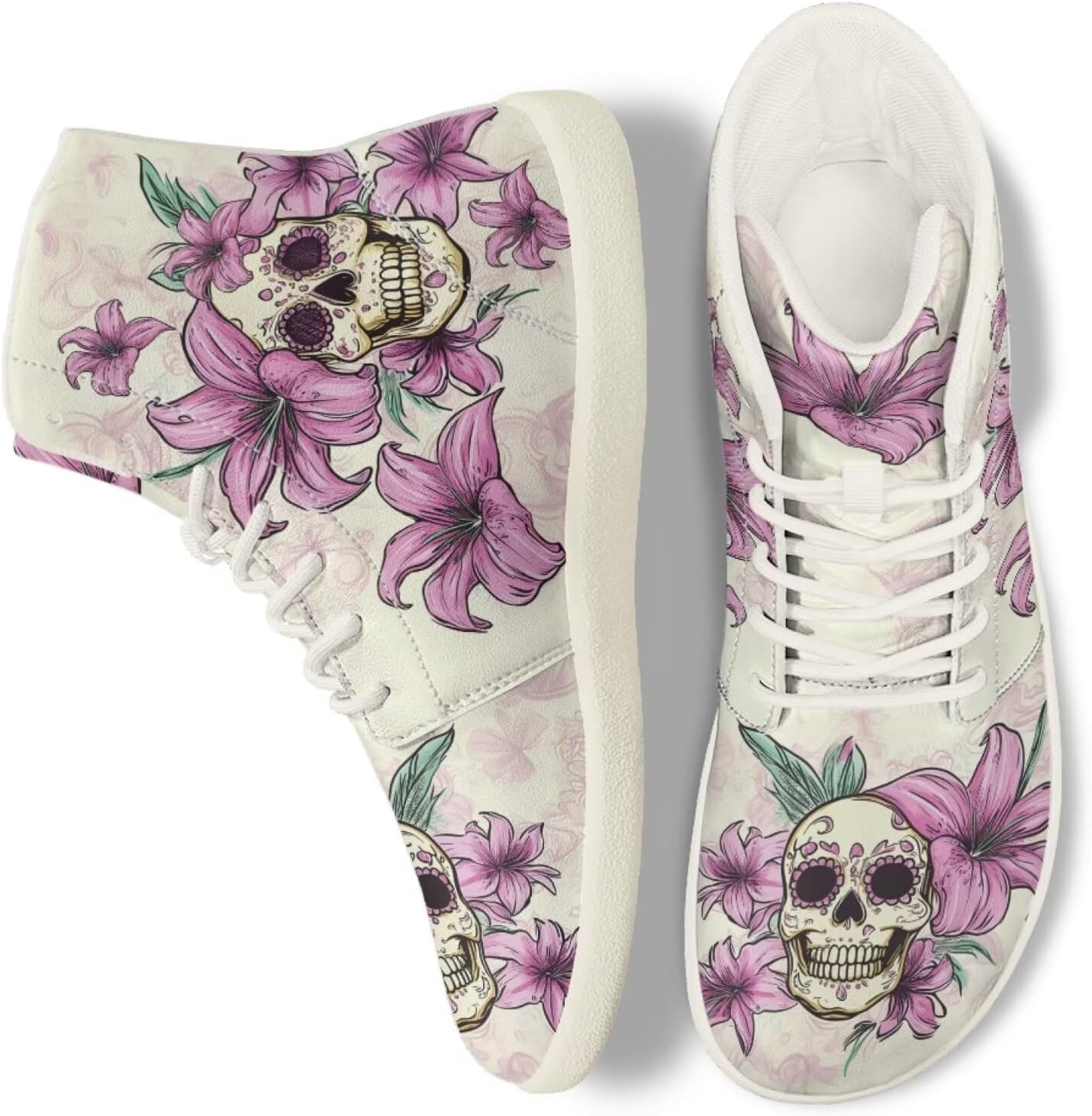 

Женские и мужские кроссовки с черепом, беговые, слипоны, рабочие, высокие, для ходьбы, тенниса, спортивные Ecaestolph, розовый