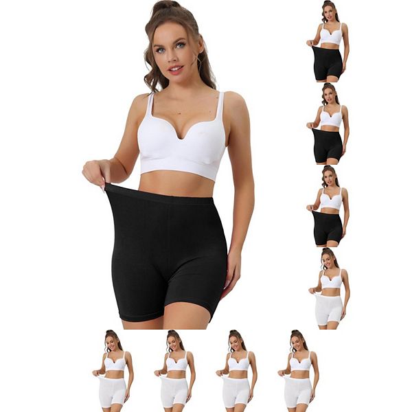 

9 пар женских шорт-трусов миди с полным покрытием, мягкие и эластичные Inspire Chic, White Black