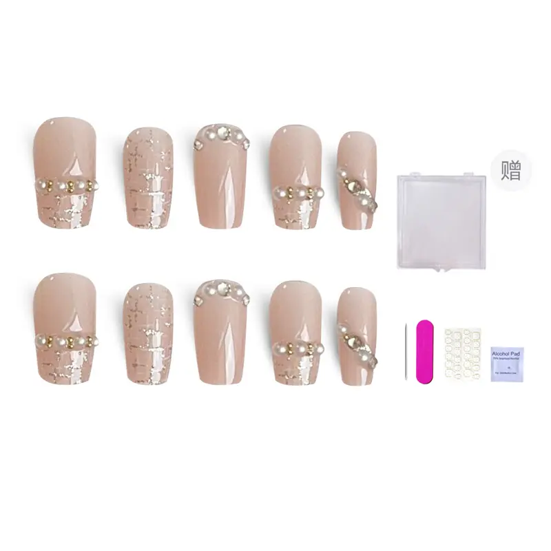 

Шеллак нюд Chanel Like Luxury Plaid Small Pearl Fine Diamond, короткие лесенки, 16мм ORANOT, Short Ballerina M, Suitable For Chubby Hand[Includes Storage Box]16-12-13-12-9