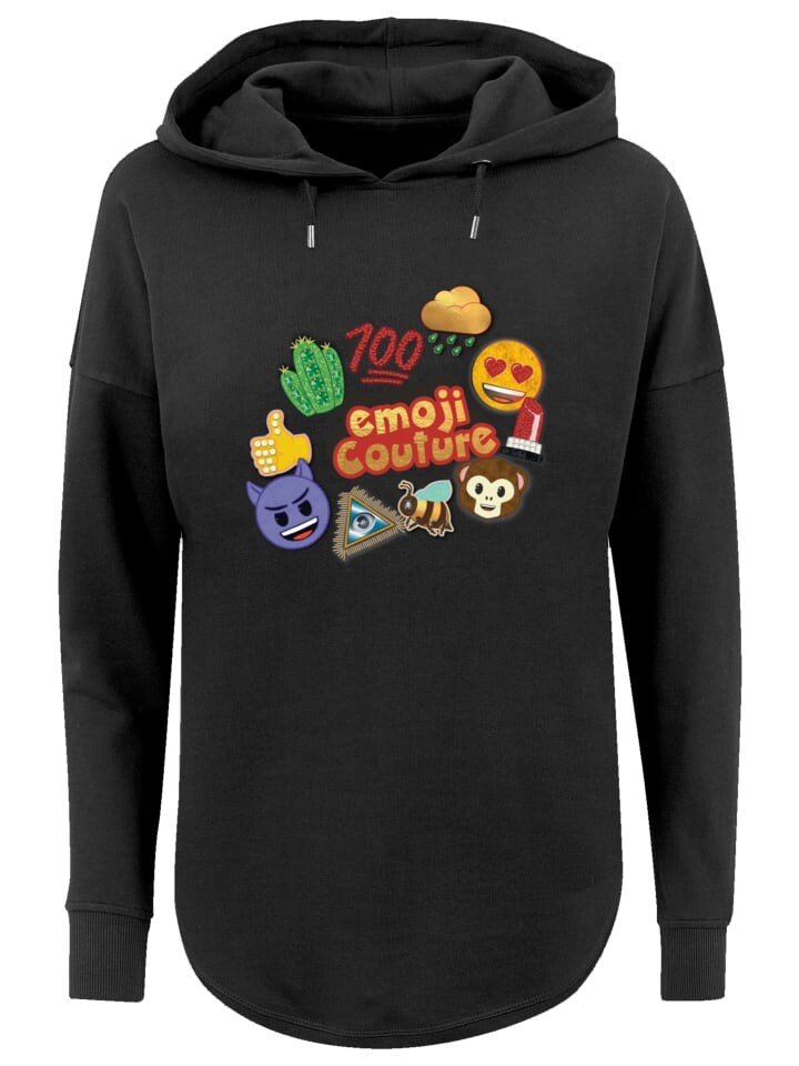 

Пуловер emoji couture Oversized Hoodie gold logo stylish icons, черный