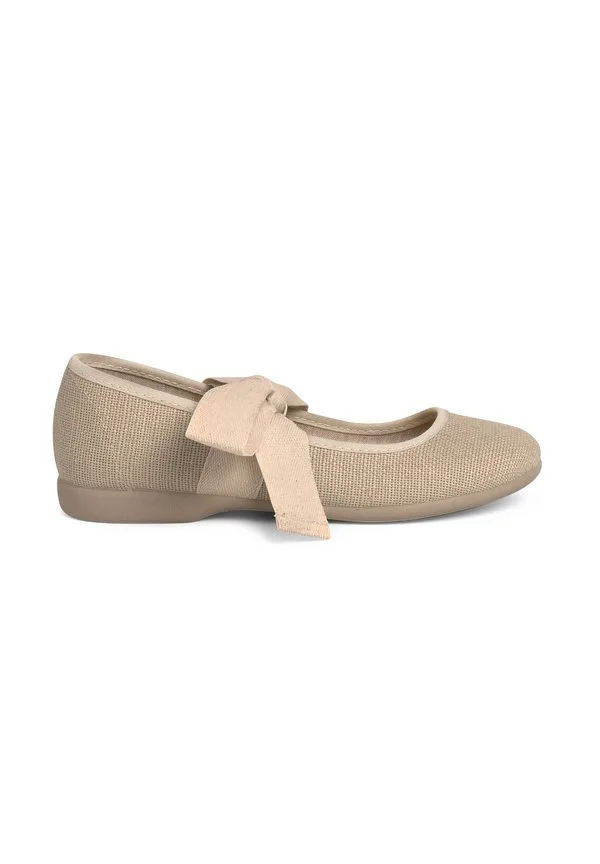 Балетки mercedita lino con lazo Pisamonas, Crudo