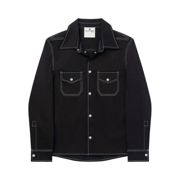 

Рубашка Courrèges Double Pocket Denim Shirt 'Black/White', черный