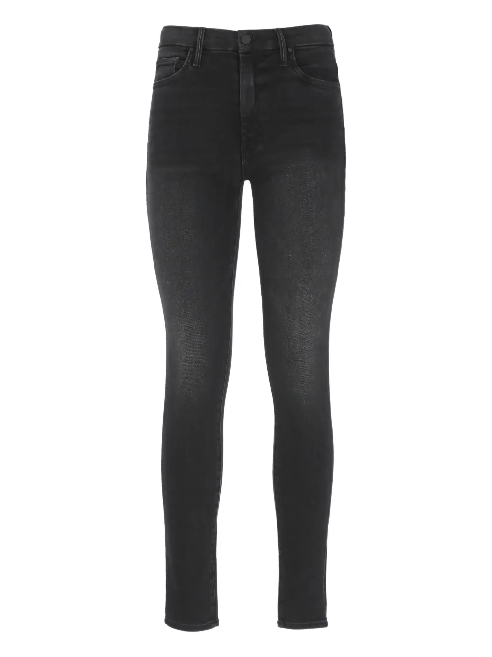 

Джинсы High Waisted Looker с завышенной талией, пятью карманами и шлевками для ремня Mother, черный