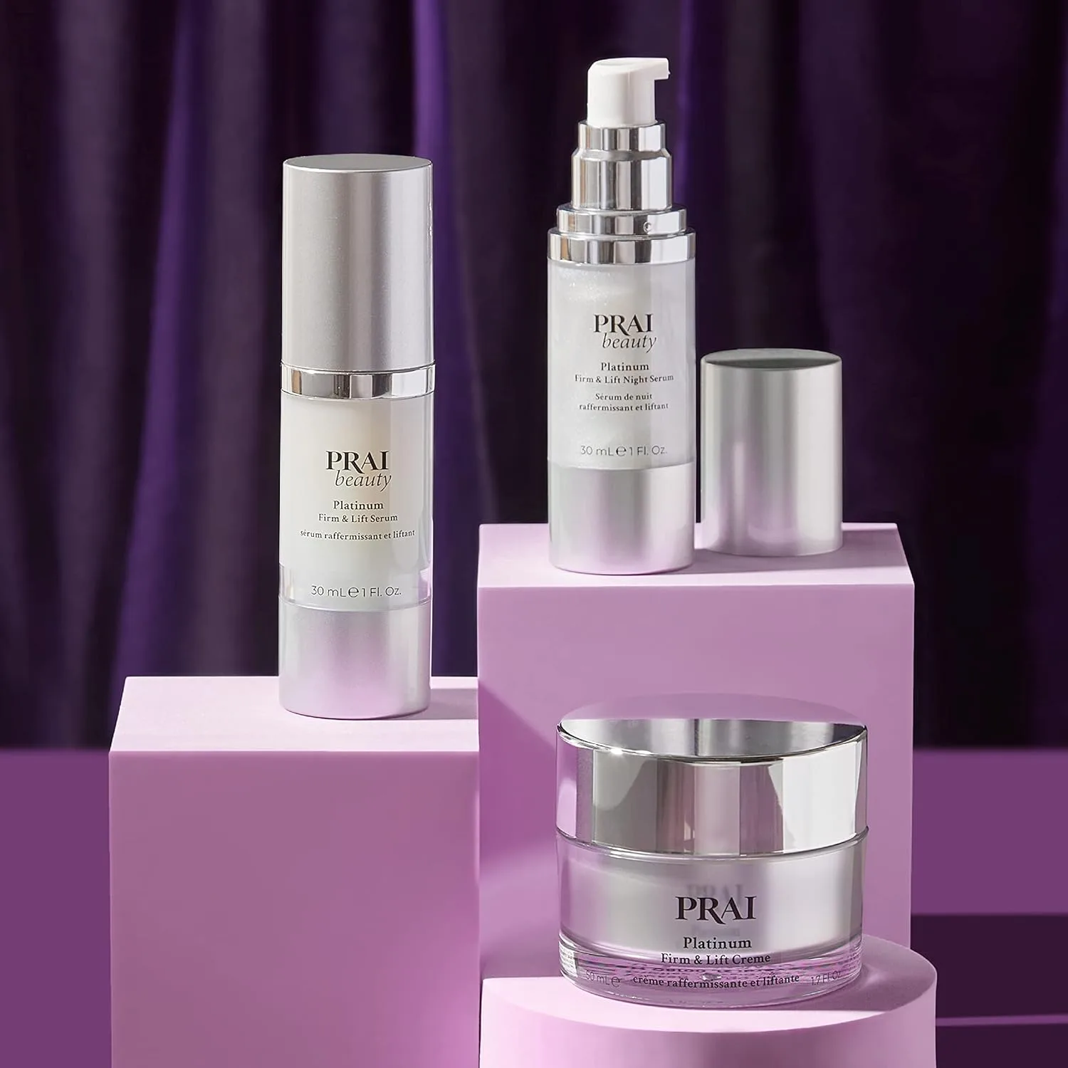 PRAI Beauty Platinum сыворотка и крем дуэт для лица, глубокое увлажнение и антивозрастной уход — фото 2