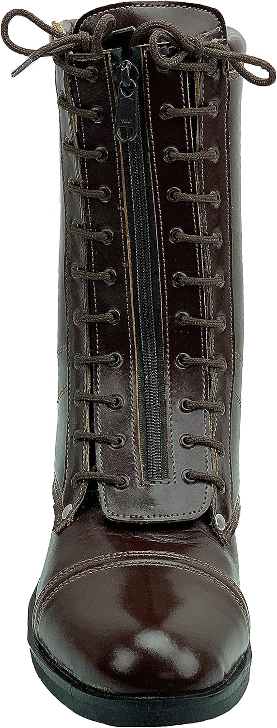 Мужские мотоциклетные кожаные ботинки выше щиколотки Mens Man Dragster Mid Calf, стильные и модные Fammz, коричневый — фото 2