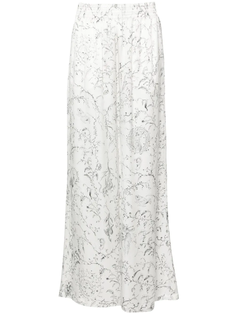 

Расклешенные атласные брюки из шелка Fabiana Filippi, белый