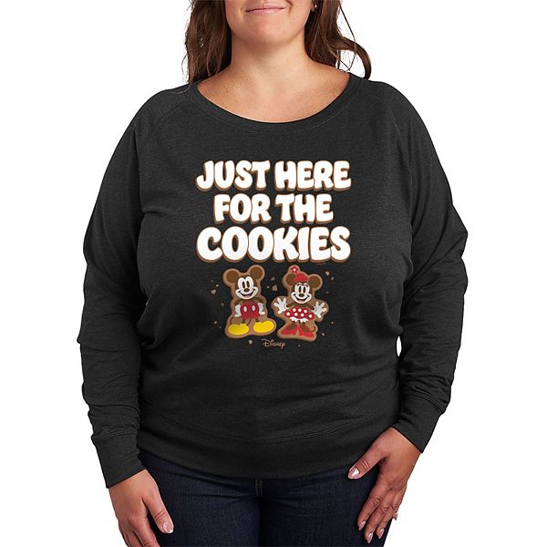 

Футболка с длинным рукавом Mickey & Minnie Mouse plus size Just Here for the Cookies french terry Disney, Charcoal Heather
