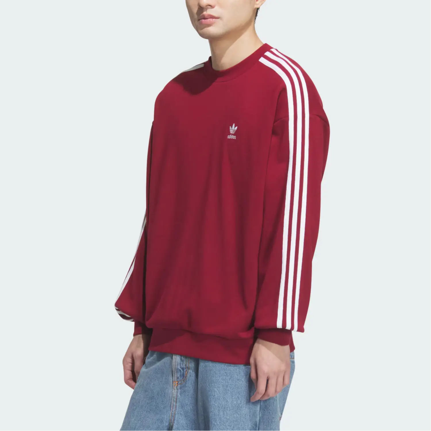 Adicolor FW24 оверсайз свитшот мужской scarlet Adidas Originals, Scarlet — фото 4