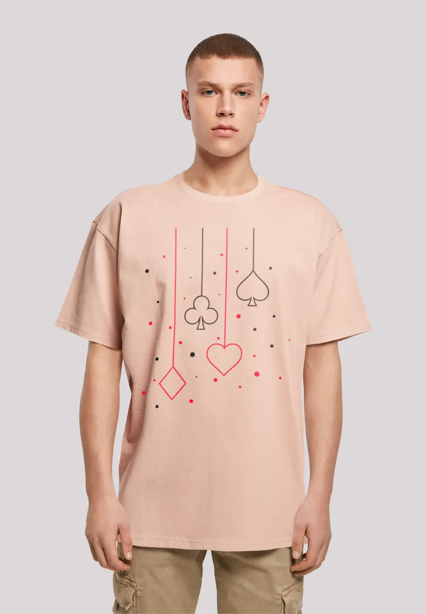 

Футболка F4NT4STIC "Clubs Spades Hearts Diamonds Poker Card Game", принт, цвет Amber
