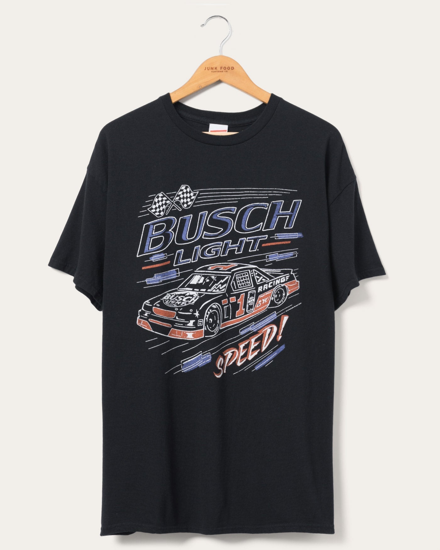 

Футболка Busch Light Speed ​​Flea Market Junk Food Clothing, черный