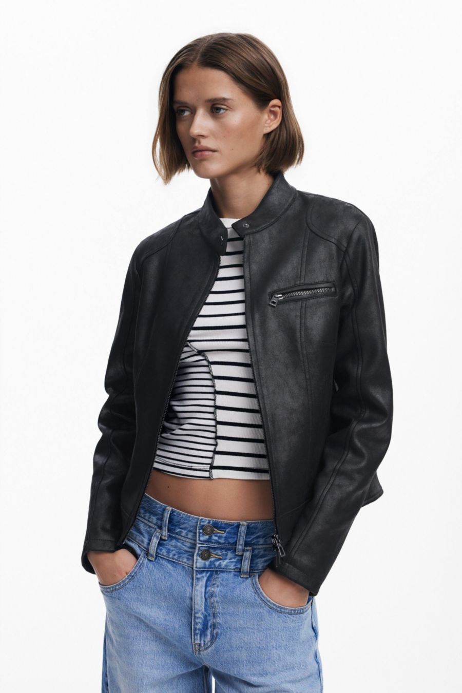 

Женская куртка с воротником-стойкой Desigual, Black