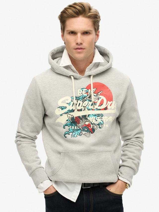 

Толстовка с графическим логотипом tokyo vintage Superdry, цвет Pumice Stone Beige