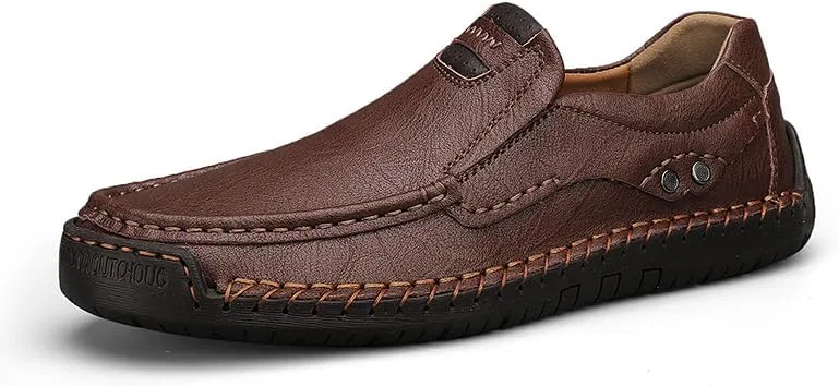 Мокасины кожаные Casual Loafers, темно-коричневый Zentavi