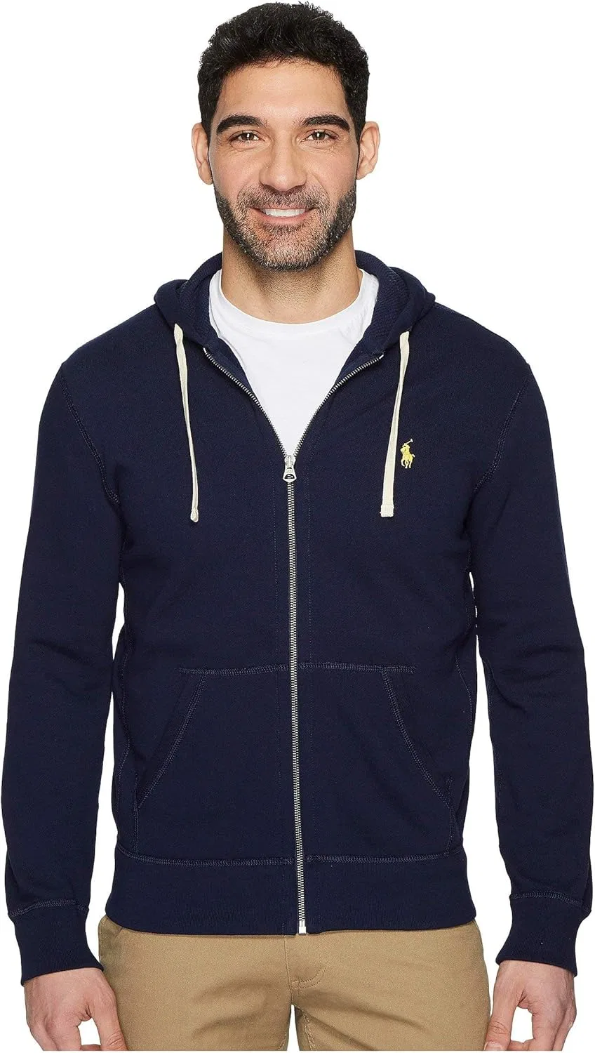 Мужская толстовка Polo Ralph Lauren на молнии, двойного плетения, Navy