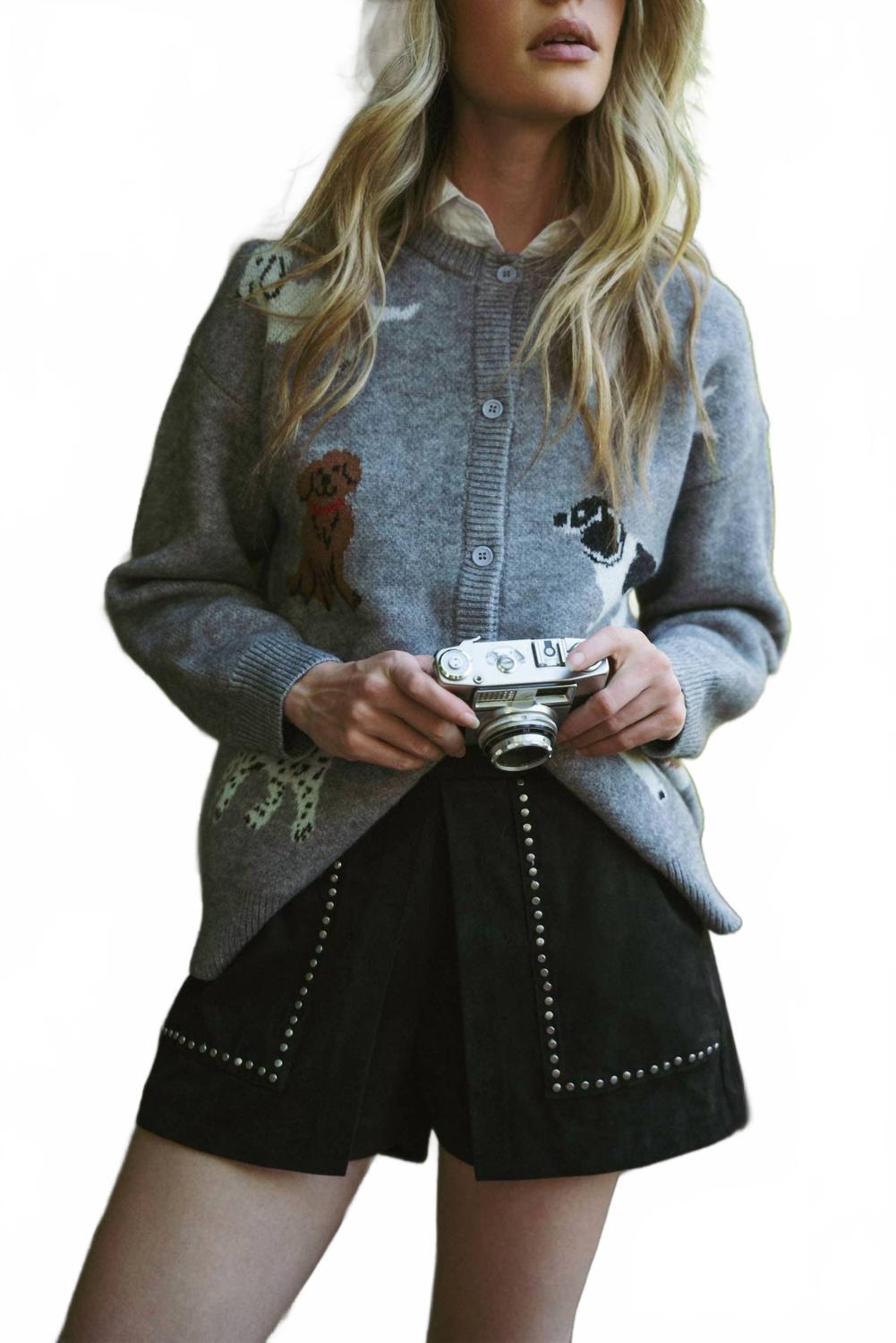 

&merci Вязаный кардиган для собак серого цвета