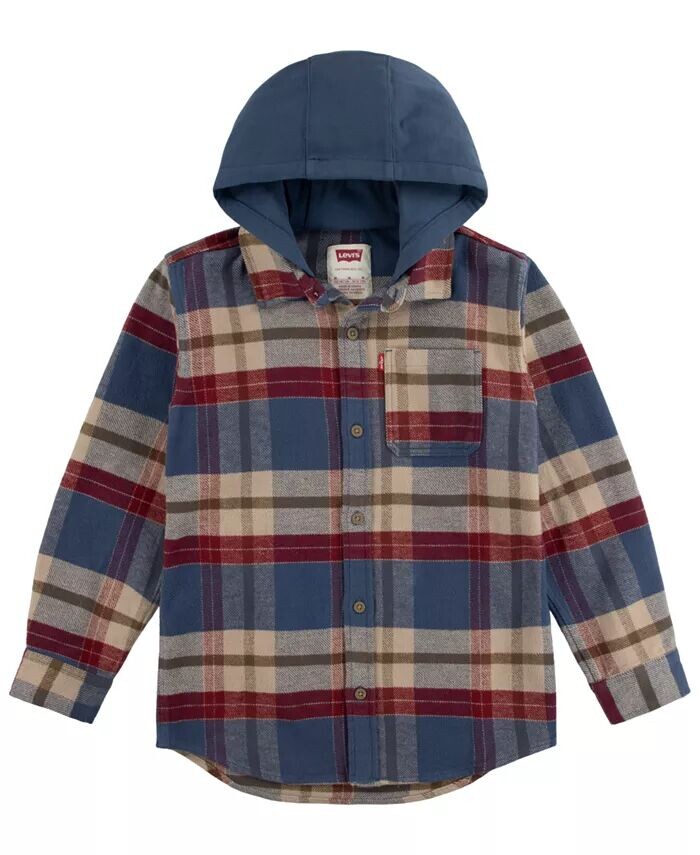

Фланелевая рубашка с капюшоном для больших мальчиков Levi'S, синий