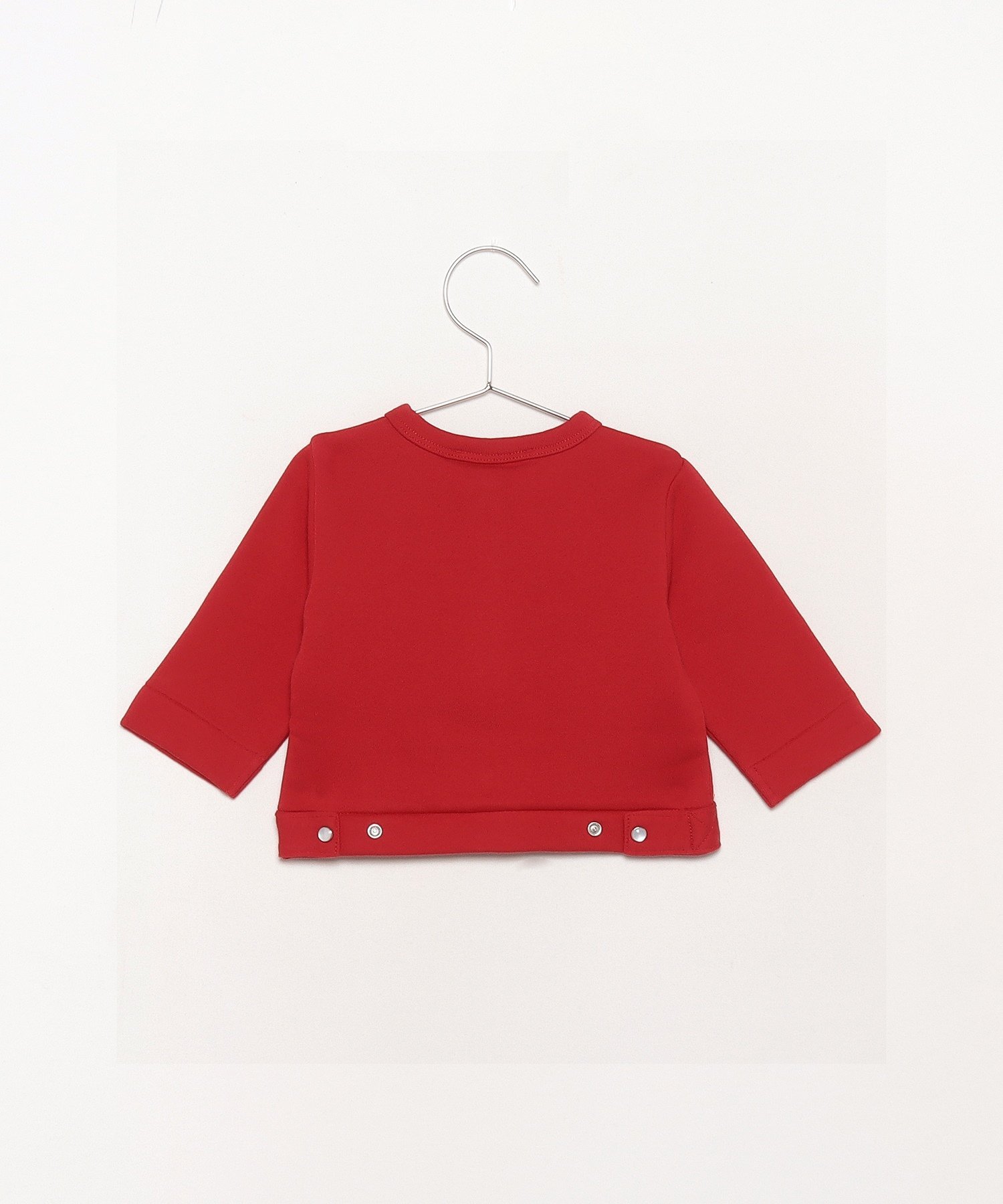 Детский хлопковый кардиган с длинными рукавами из меланжевой ткани Agnes b. ENFANT, Red — фото 2