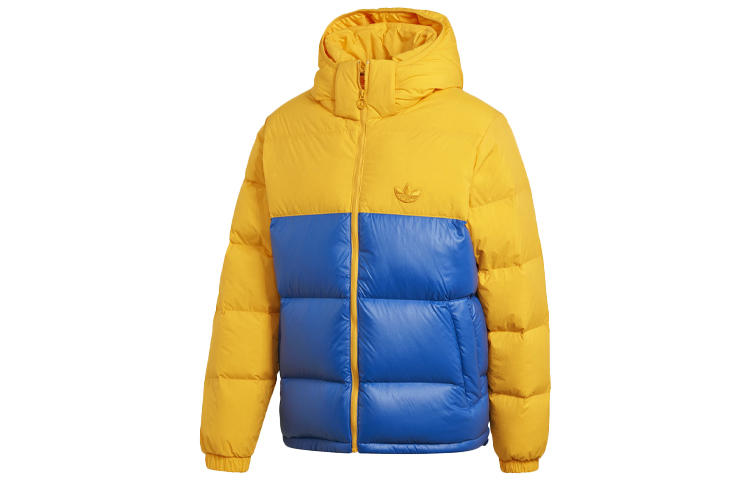Adidas Originals Пуховик зимний мужской желто-синий разноцветный, Yellow Blue Multicolor — фото 2