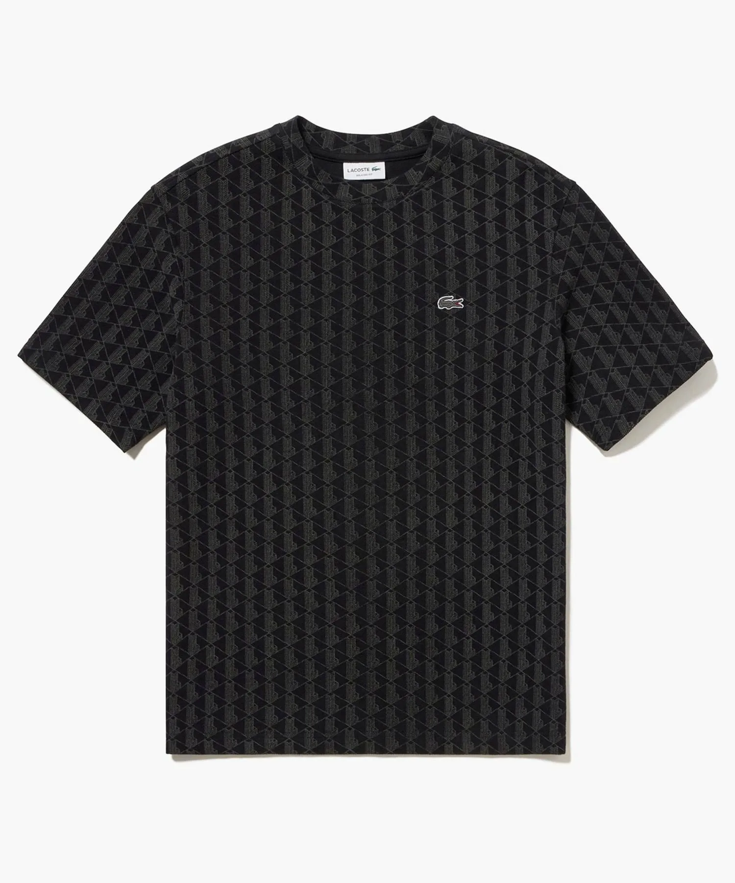 Футболка с короткими рукавами из ткани пике цвета индиго с монограммой LACOSTE, Black — фото 4