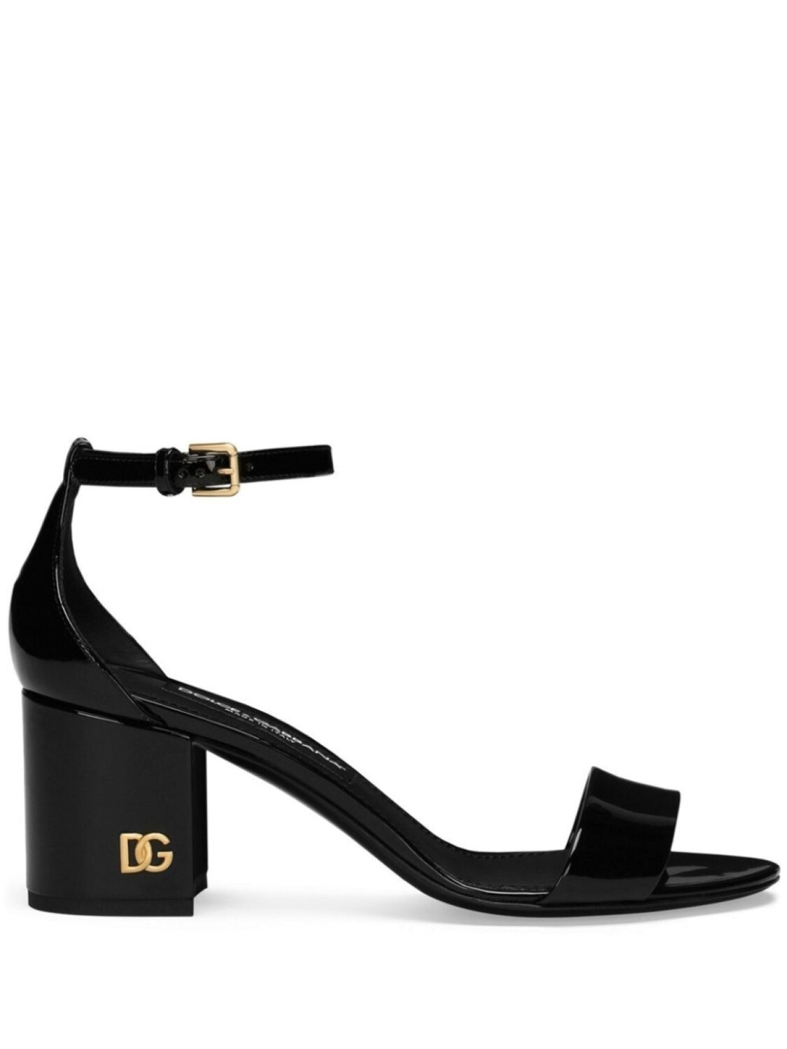 

Dolce & Gabbana лакированные босоножки с логотипом DG, черный