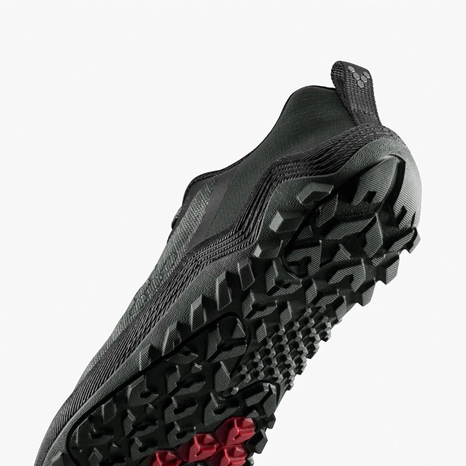 VIVOBAREFOOT Primus Trail Flow Мужские низкие беговые кроссовки из замши и текстиля на плоской подошве с резиновой подошвой, Dark Shadow — фото 4