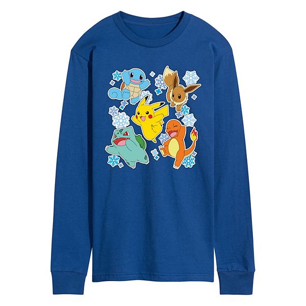 

Мужская футболка с длинным рукавом и принтом Pokemon Licensed Character, Royal Blue