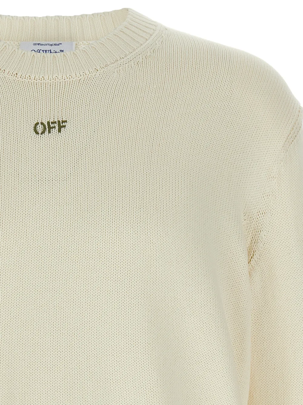 Свитер с 3D-обводкой Diag Off-White, бежевый — фото 4