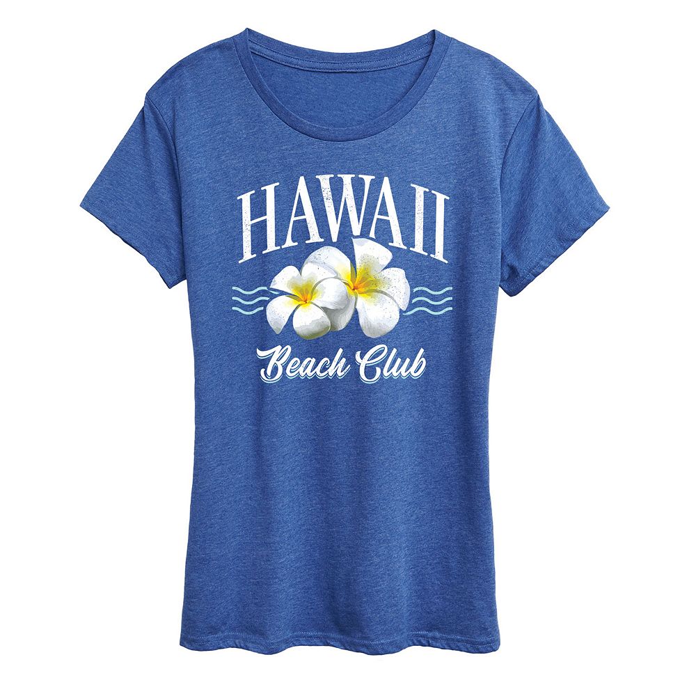 

Женская футболка с рисунком Hawaii Beach Club, цвет Heather Royal Blue