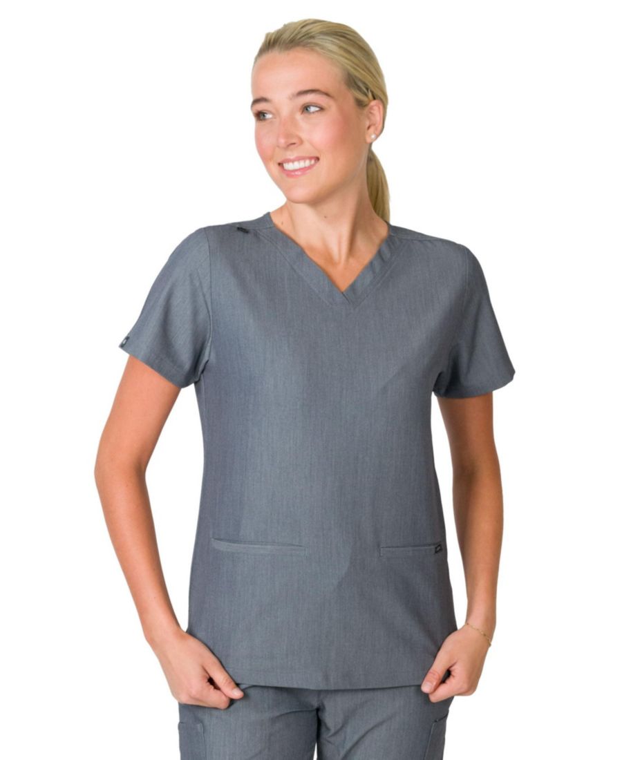 

Женская облегающая медицинская рубашка Sofia с 3 карманами Medgear, Heather graphite