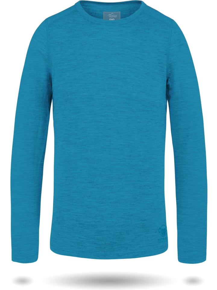 

Normani Outdoor Sports Детская футболка с длинным рукавом из мериносовой шерсти "Брум" синего цвета