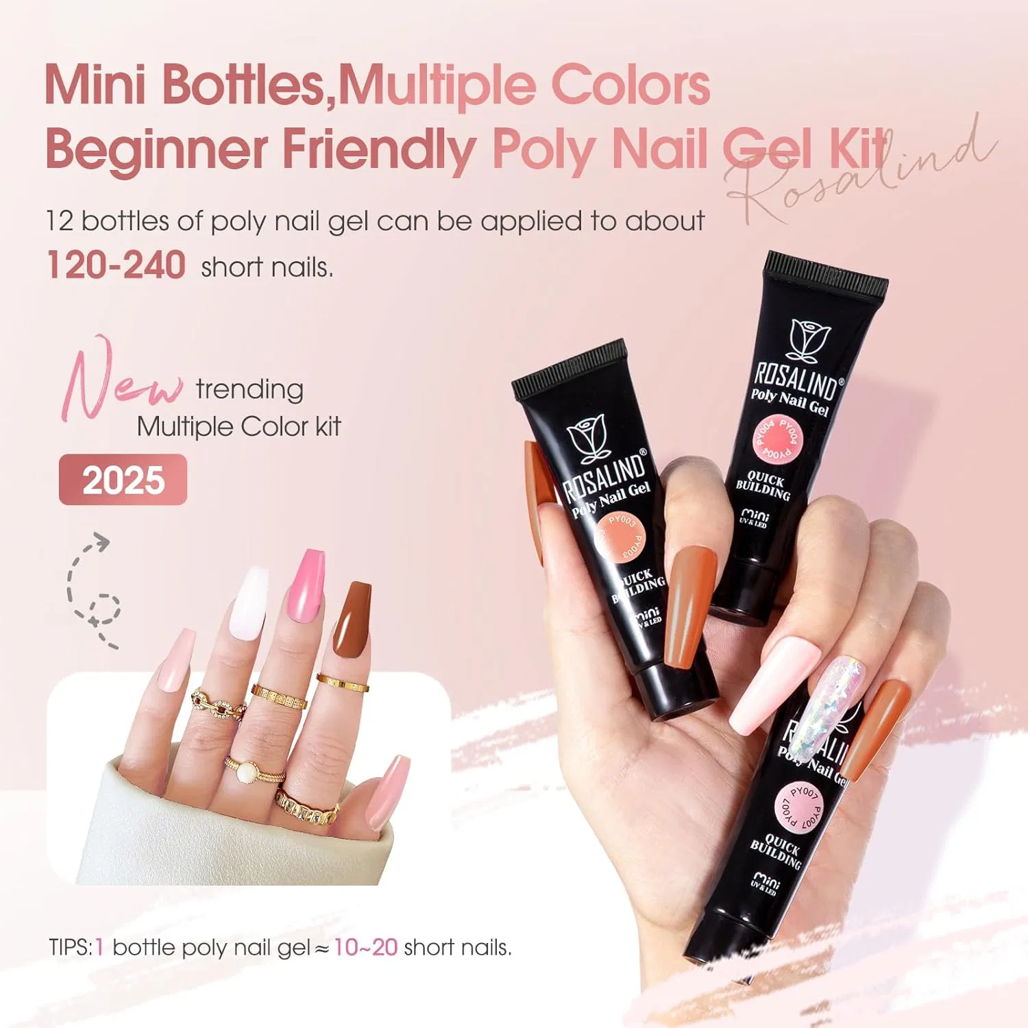 Набор для полигеля «Acrylic Gel» из 12 цветов от ROSALIND Rosalind, Set 03 — фото 3