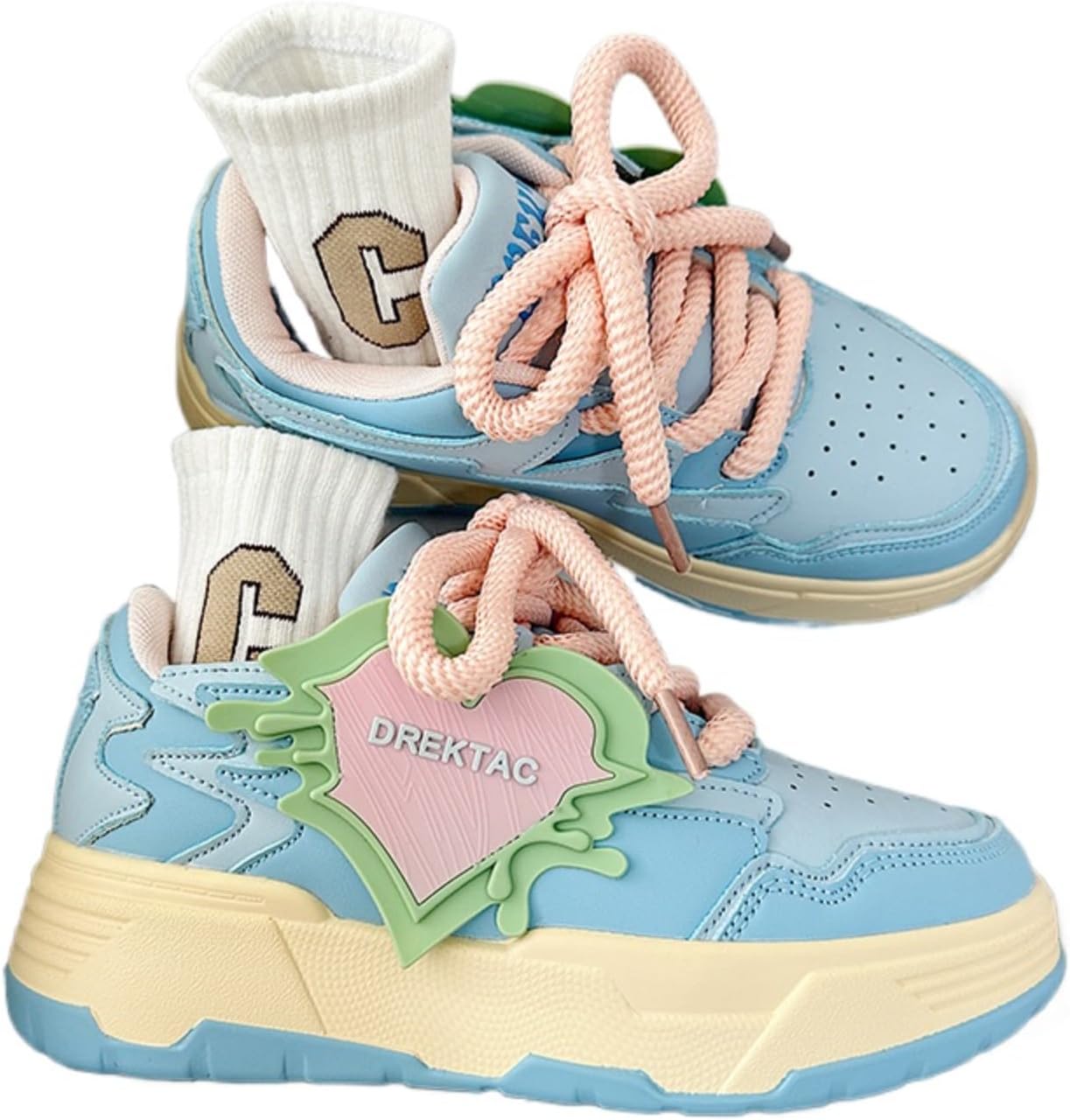 

Кроссовки ZQW для пар с массивной подошвой, унисекс, несочетающиеся, стиль Y2K, модная уличная обувь, шнуровка, повседневные спортивные кроссовки для женщин и мужчин, синий