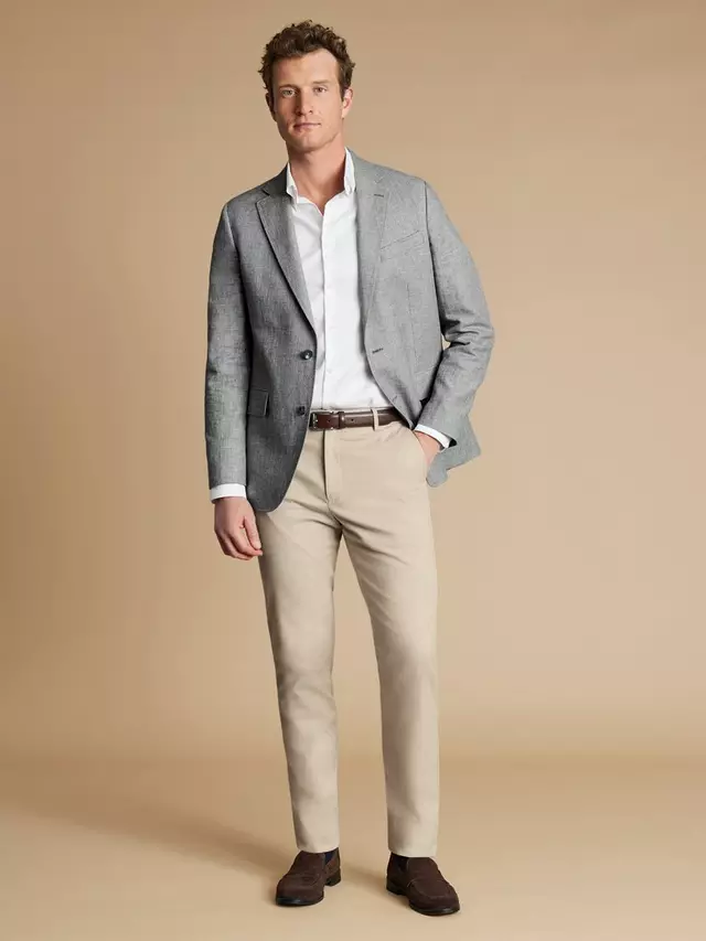 

Блейзер Charles Tyrwhitt Slim Fit Linen, цвет dark grey