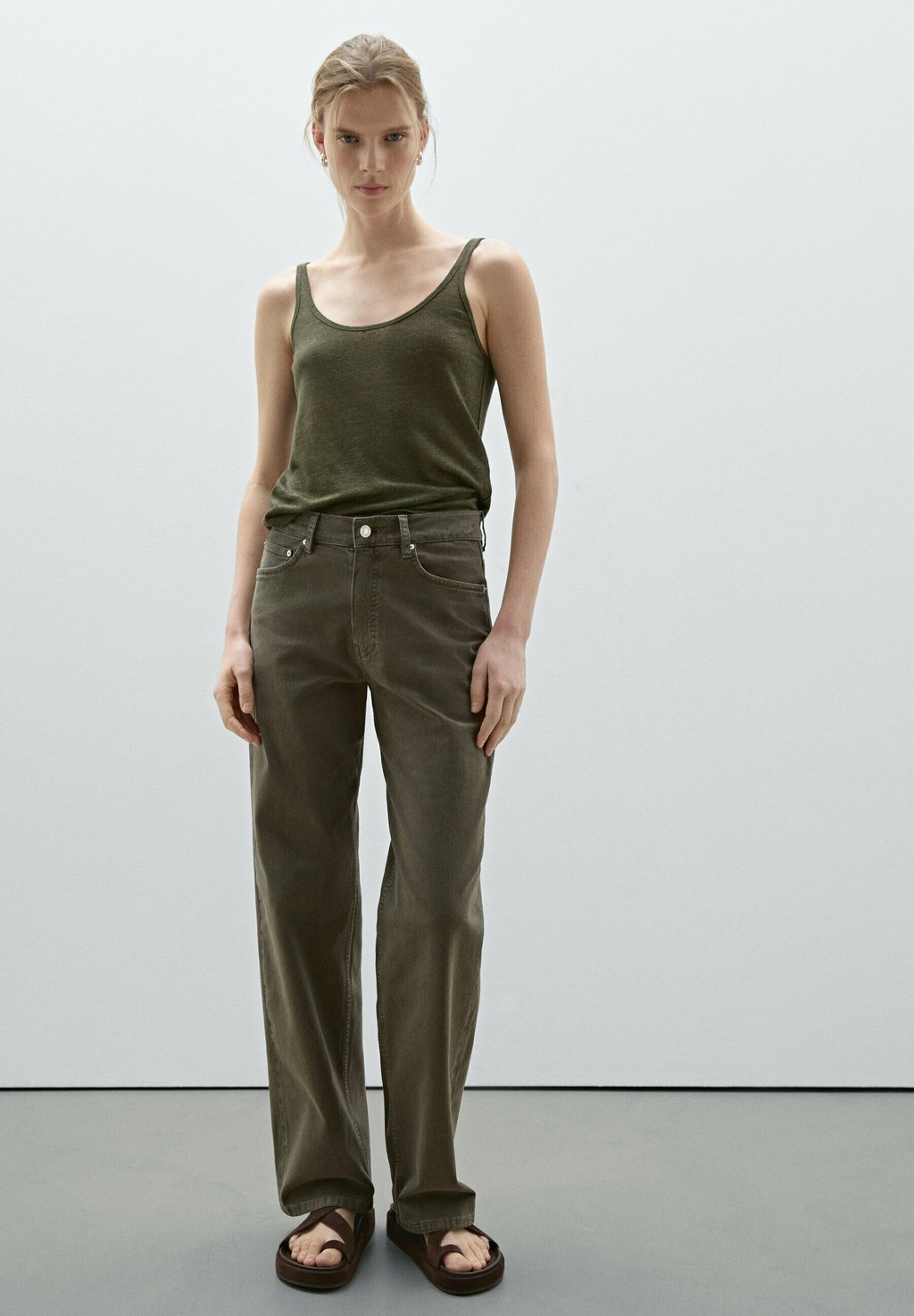 

Джинсы прямого кроя Massimo Dutti, цвет Mottled Dark Green