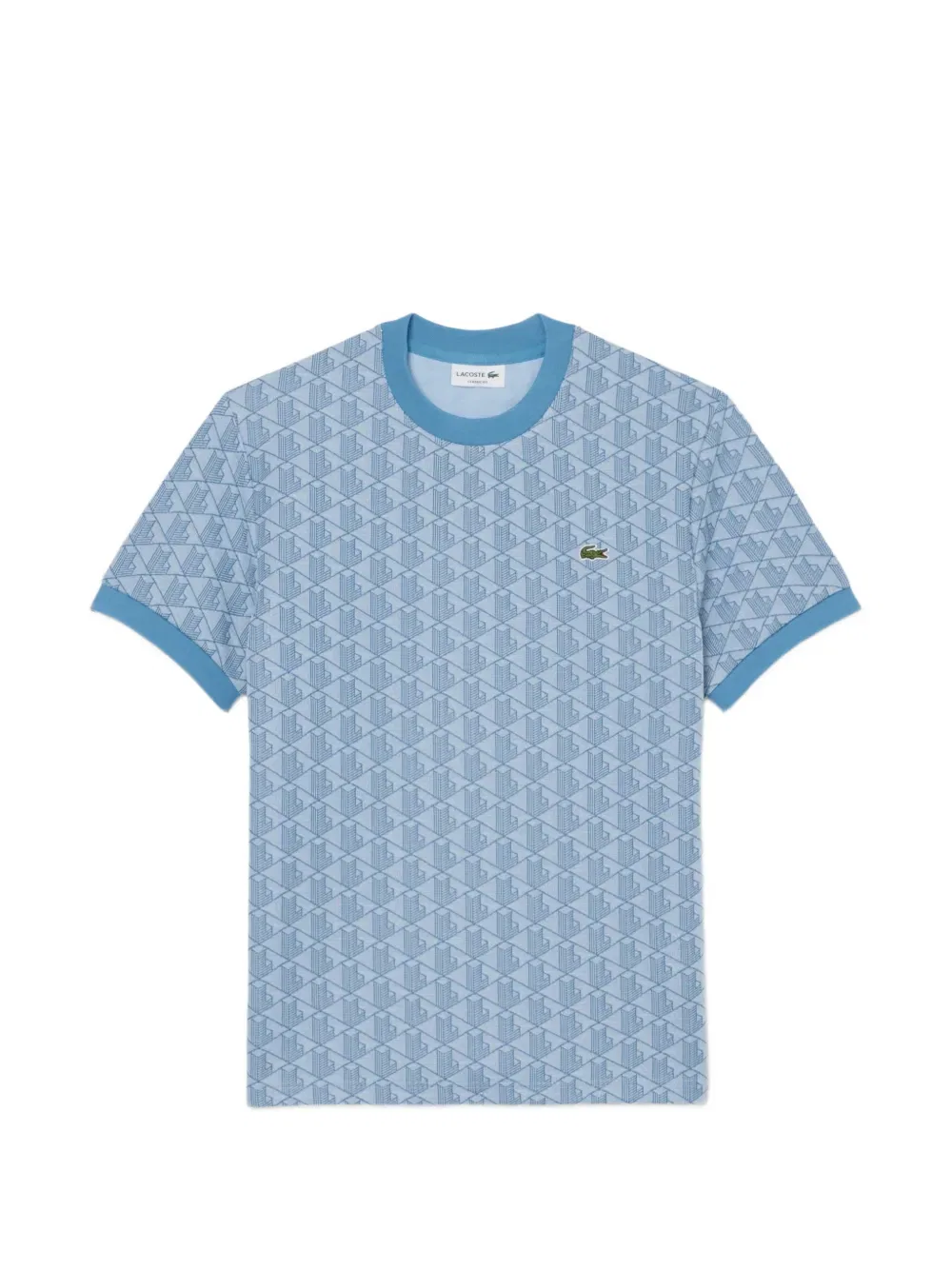 Футболка с круглым вырезом и узором Lacoste, синий