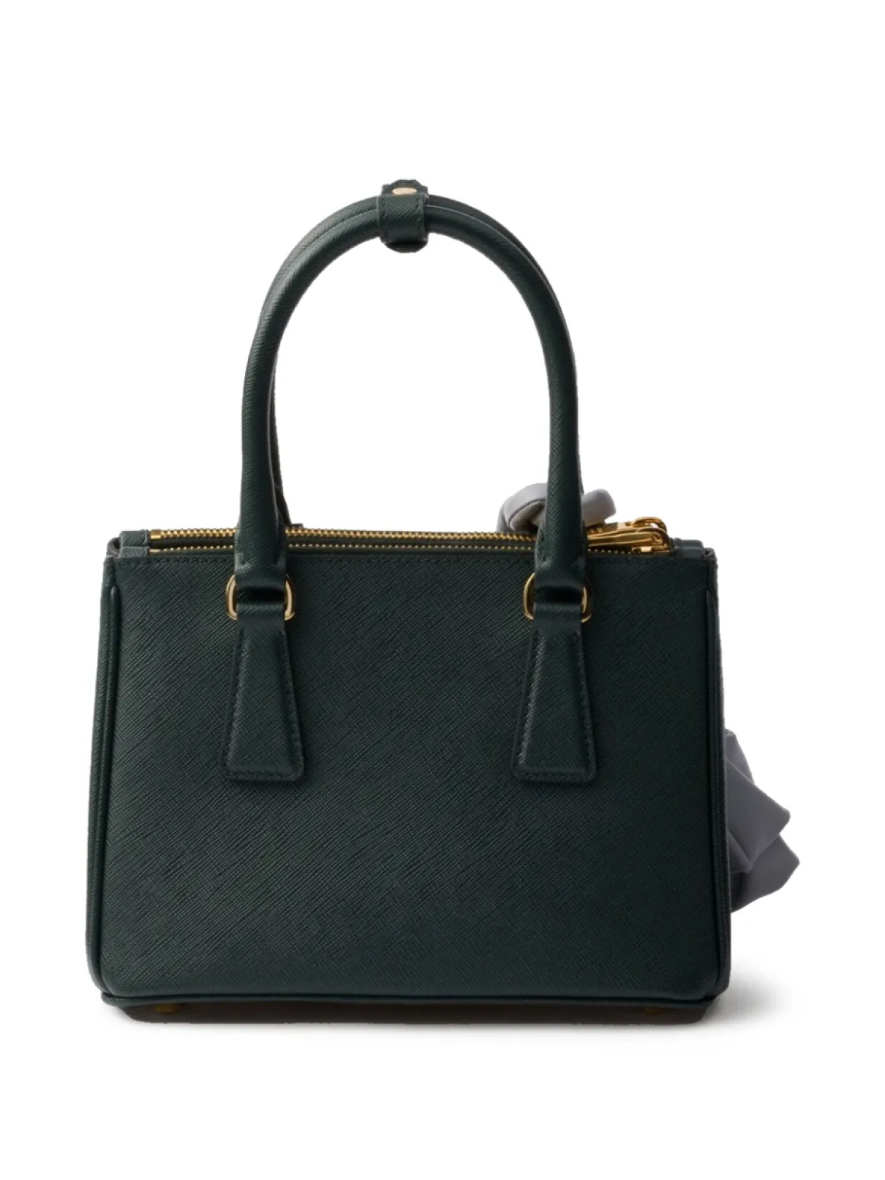 Prada мини-сумка Galleria из сафьяновой кожи, зеленый — фото 2