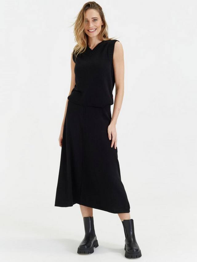 

Юбка миди из шерсти с отделкой в технике крючком Chinti & Parker, Black