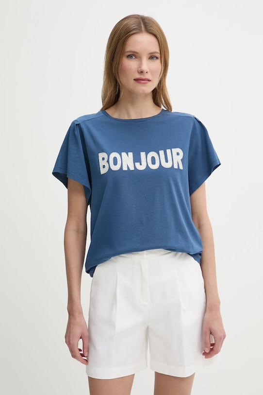 

Хлопковая футболка United Colors Of Benetton, темно-синий