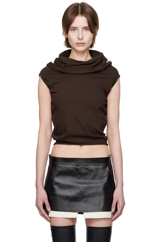 

Коричневый топ из джерси Hollywood Shroud Rick Owens