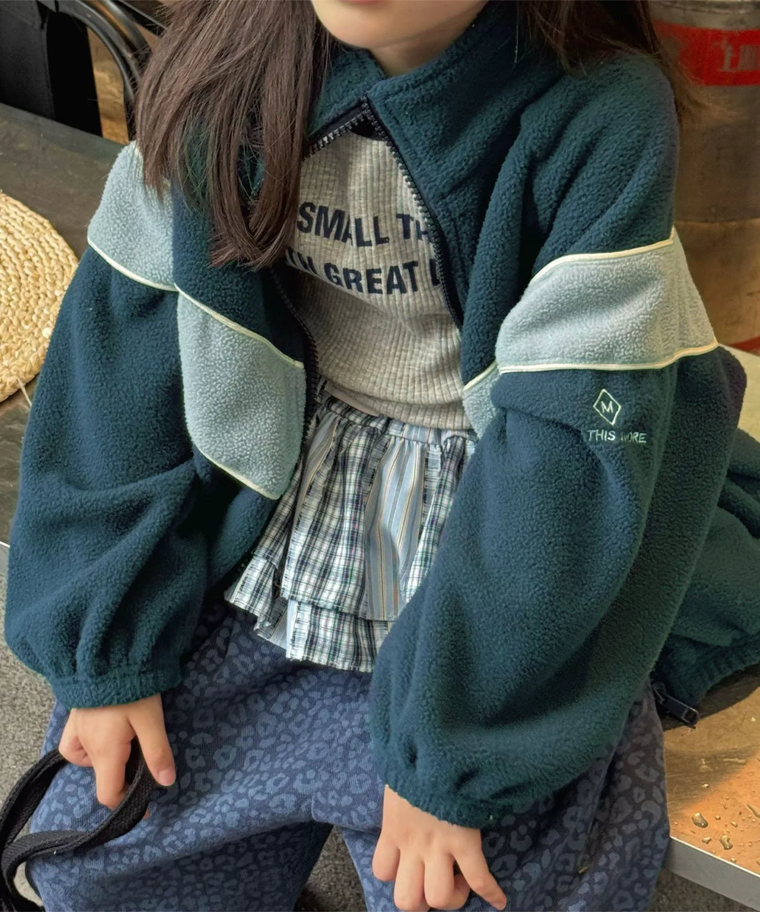 Детская куртка «Боа» на молнии Aimoha Kids, цвет Navy — фото 4