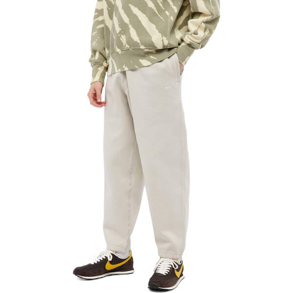 Брюки men's logo embroidered casual stay warm solid color sports pants/trousers/joggers beige Nike, мультиколор — фото 3