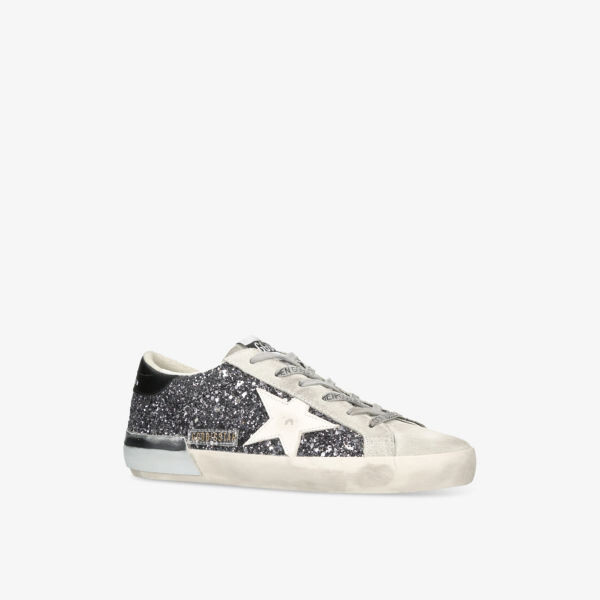 Низкие кожаные кроссовки Super star 90432 с блестками Golden Goose, мультиколор — фото 3